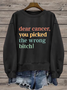 Damen Rundhals Textbriefe Print Lässig Frühling/Herbst Langarm Sweatshirt