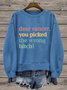 Damen Rundhals Textbriefe Print Lässig Frühling/Herbst Langarm Sweatshirt