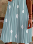 Damen Kurzarm Sommer Gestreift Print Kleid V-Ausschnitt Täglich Ausgehen Lässig Knielänge T-Shirt-Kleid H-Linie Kleid