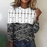 Damen Kariert Langarm T-Shirts T-Shirt Rundhals Retro Frühling/Herbst Oberteile