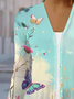 Damen Frühling/Herbst Aufdecken Lässig Geblümt Leicht Strickjacke