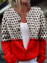 Damen Polka Dots Langarm Rundhals Retro Frühling/Herbst Strickjacke Oberbekleidung