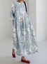 Damen Halbarm Sommer 3d Drucken Kleid Rundhals Täglich Ausgehen Retro Maxikleid A-Linien Blusenkleid