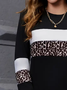Damen Langarm T-Shirts T-Shirt Frühling/Herbst Leopard Print Rundhals Lässig T-Shirt mit Grafik Oberteile