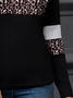 Damen Langarm T-Shirts T-Shirt Frühling/Herbst Leopard Print Rundhals Lässig T-Shirt mit Grafik Oberteile