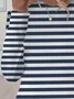 Damen Langarm T-Shirts T-Shirt Frühling/Herbst Gestreift Print Rundhals Lässig T-Shirt mit Grafik Oberteile