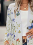 Damen Frühling/Herbst Aufdecken Lässig Geblümt Print Leicht Strickjacke