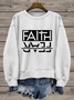 Damen Rundhals Textbriefe Print Lässig Frühling/Herbst Langarm Sweatshirt