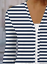 Damen Frühling/Herbst Aufdecken Lässig Gestreift Print Leicht Strickjacke