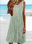 Damen 3d Drucken Ärmellos Sommer Kleid Rundhals Täglich Lässig Midi Tanktop A-Linien-Kleid