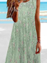 Damen 3d Drucken Ärmellos Sommer Kleid Rundhals Täglich Lässig Midi Tanktop A-Linien-Kleid