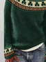 Damen Kleeblatt Winter Lässig Langarm Rundhals Strickpullover