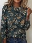 Damen Kariert Langarm T-Shirts T-Shirt Rundhals Retro Frühling/Herbst Oberteile