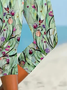 Damen Hose Elastische Taille Legging Täglich Ausgehen Lässig Print Geblümt Sommer Hose