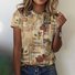 Damen Geometrisch Kurzarm T-Shirts T-Shirt Rundhals Lässig Winter Oberteile