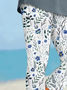 Damen Hose Elastische Taille Legging Täglich Ausgehen Lässig Print Geblümt Sommer Hose