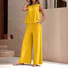 Damen Unifarben Zweiteiliges Set Täglich Ärmellos Lässig Sommer Bluse mit Hose Matching Set