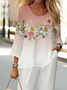 Damen Geblümt Print Zweiteiliges Set Täglich Langarm Lässig Frühling/Herbst Bluse mit Hose Matching Set