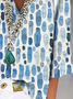Damen Geometrisch Dreiviertelärmel Bluse_ Frühling/Herbst Print V-Ausschnitt Täglich Lässig Oberteile