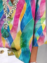 Damen Geometrisch Dreiviertelärmel Bluse_ Frühling/Herbst Print V-Ausschnitt Täglich Lässig Oberteile