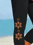 Damen Geblümt Caprihosen Elastische Taille Hose Lässig Sommer Hose