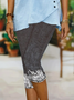 Damen Hose Elastische Taille Legging Täglich Ausgehen Lässig Print Geblümt Sommer Hose