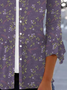 Damen Geblümt Frühling/Herbst Aufdecken Lässig Print Leicht Strickjacke