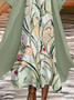Damen Geblümt Print Zweiteiliges Set Täglich Dreiviertelärmel Lässig Frühling/Herbst Mantel mit Rock Matching Set