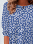 Damen Geblümt Langarm T-Shirts T-Shirt Rundhals Print Lässig Frühling/Herbst T-Shirt mit Grafik Oberteile