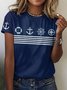 Damen Geometrisch Kurzarm T-Shirts T-Shirt Rundhals Lässig Sommer Oberteile