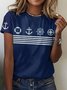 Damen Geometrisch Kurzarm T-Shirts T-Shirt Rundhals Lässig Sommer Oberteile