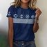 Damen Geometrisch Kurzarm T-Shirts T-Shirt Rundhals Lässig Sommer Oberteile