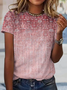 Damen Verlaufsmuster Kurzarm T-Shirts T-Shirt Rundhals Lässig Sommer Oberteile