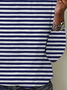Damen Gestreift Langarm T-Shirts T-Shirt Rundhals Print Lässig Frühling/Herbst T-Shirt mit Grafik Oberteile