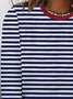 Damen Gestreift Langarm T-Shirts T-Shirt Rundhals Print Lässig Frühling/Herbst T-Shirt mit Grafik Oberteile