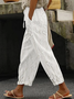 Damen Hose Gerade Hosen Täglich Ausgehen Lässig Print Leinenmischung Geblümt Frühling/Herbst Hose