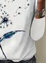 Damen Geblümt Langarm T-Shirts T-Shirt Rundhals Print Lässig Frühling/Herbst T-Shirt mit Grafik Oberteile