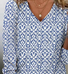 Damen Ethnisch Geometrie Langarm T-Shirts T-Shirt V-Ausschnitt Lässig Frühling/Herbst Oberteile