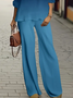Damen Farbverlauf Print Zweiteiliges Set Täglich Langarm Lässig Frühling/Herbst Bluse mit Hose Matching Set