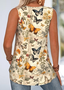 Damen Ärmellos Tanktop Oberteile Leibchen Sommer 3d Drucken V-Ausschnitt Täglich Lässig Oberteile