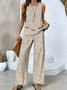 Damen 3d Drucken Zweiteiliges Set Täglich Ärmellos Lässig Sommer Bluse mit Hose Matching Set