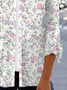 Damen Geblümt Frühling/Herbst Aufdecken Lässig Print Leicht Strickjacke