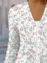 Damen Geblümt Frühling/Herbst Aufdecken Lässig Print Leicht Strickjacke