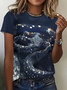 Damen Schlangenhaut Kurzarm T-Shirts T-Shirt Rundhals Print Lässig Sommer T-Shirt mit Grafik Oberteile