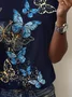 Damen Schmetterling Kurzarm T-Shirts T-Shirt Rundhals Print Lässig Sommer T-Shirt mit Grafik Oberteile