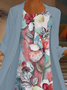 Damen Geblümt Print Zweiteiliges Set Täglich Dreiviertelärmel Lässig Frühling/Herbst Mantel mit Rock Matching Set