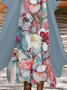 Damen Geblümt Print Zweiteiliges Set Täglich Dreiviertelärmel Lässig Frühling/Herbst Mantel mit Rock Matching Set
