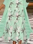 Damen Geblümt Print Zweiteiliges Set Täglich Dreiviertelärmel Lässig Frühling/Herbst Mantel mit Rock Matching Set