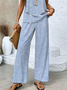 Damen Gestreift Zweiteiliges Set Täglich Ärmellos Lässig Sommer Bluse mit Hose Matching Set