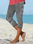 Damen Schmetterling Retro Sommer Caprihosen Leggings